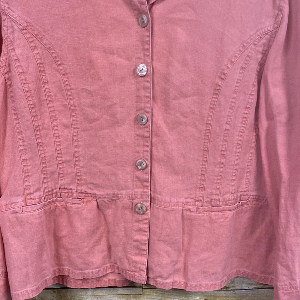 J. Jill 100% linen peach coral jacket size 16 - Picture 8 of 11